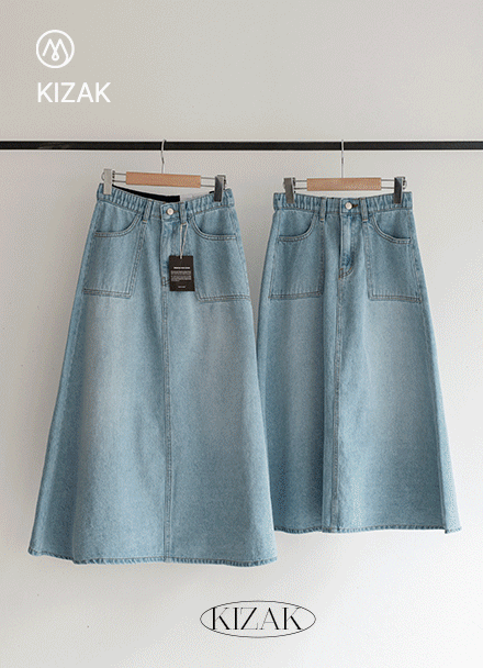 키작아도 Denim Skirt (시그니처포켓Aline) Korea
