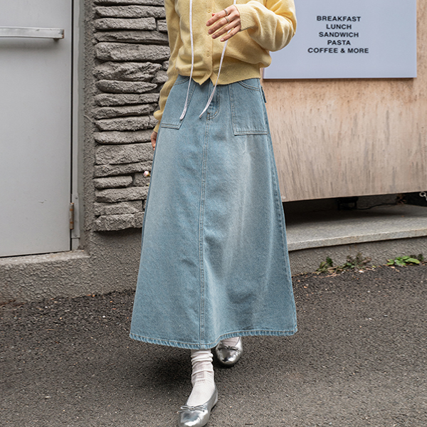 Perfect Denim Skirt (Signature Pockets A-line)