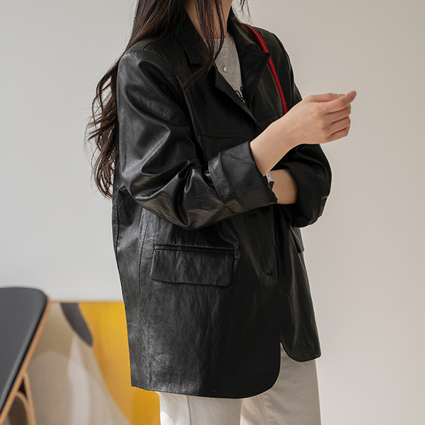 [valyou] 모아르 레더 Jacket