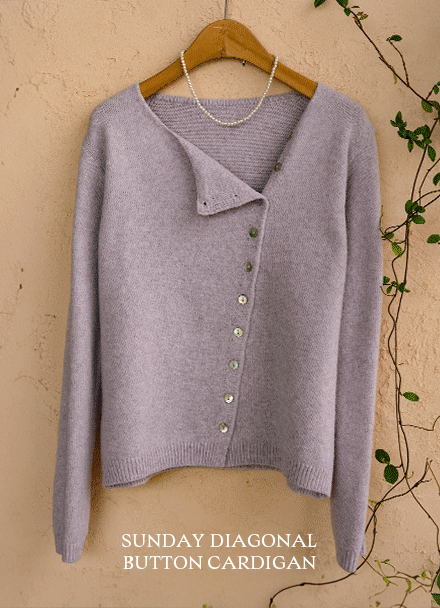 Sunday Diagonal Button Cardigan Korea
