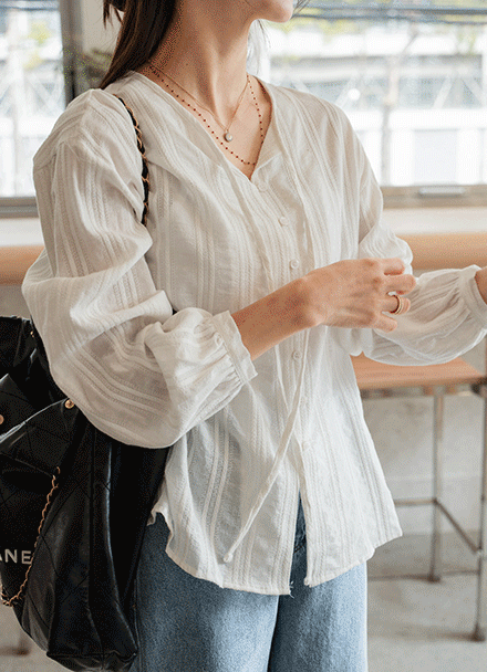 Hershey Ribbon String Blouse Korea