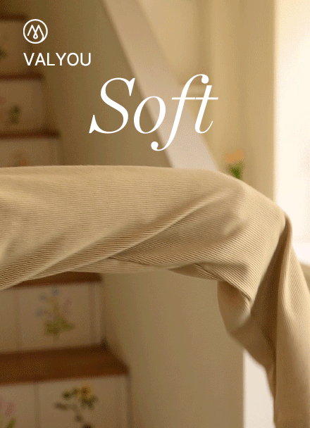 [valyou] Soft Button Corrugated T-shirt Korea