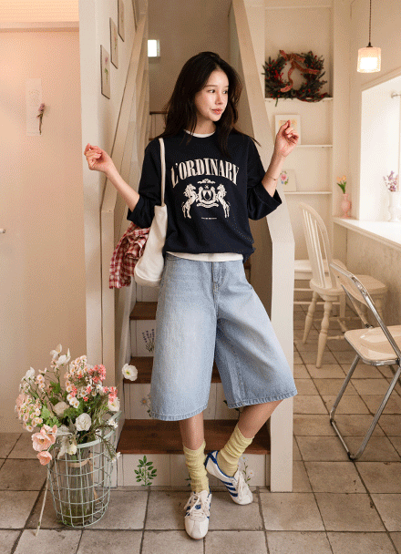 All-Dinnery Holes 3/4 Sleeve Sweatshirt Korea