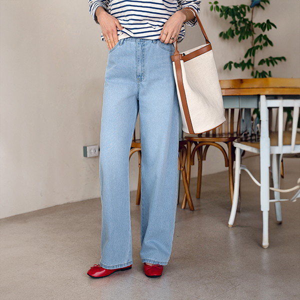 Light Balloon Banding Denim Pants