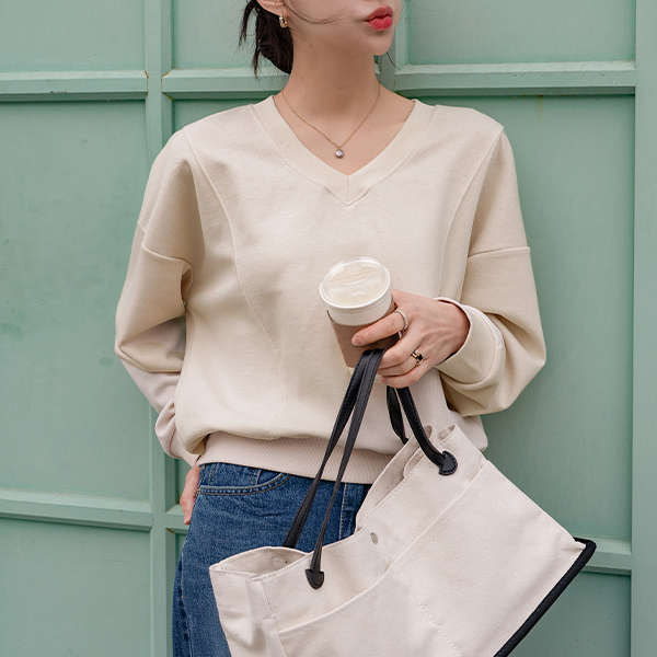 소프 v 절개 sweatshirt