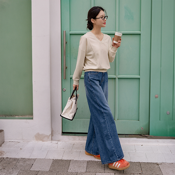 소프 v 절개 sweatshirt