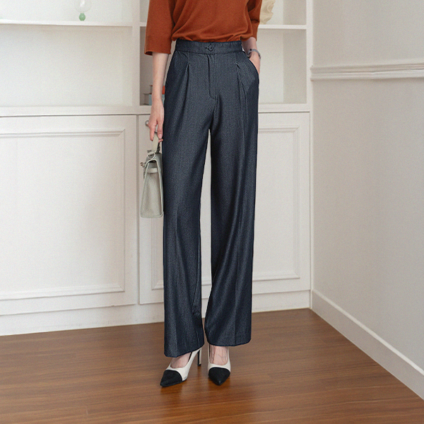 Perfect Pants 80ver (Pintuck denim slacks)