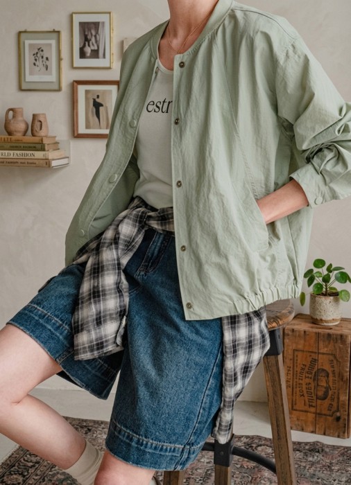 Light Single Layer Rustling Jumper Korea