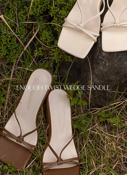 Enough Twist Wedge Sandals Korea
