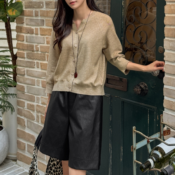 Soft 3/4 Sleeve Open Neck Cardigan