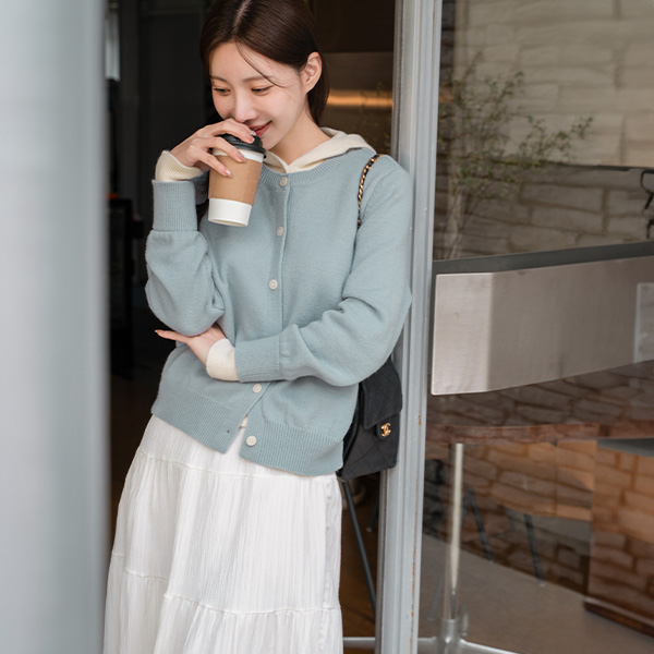 Haim Layered Hood Knitwear Cardigan
