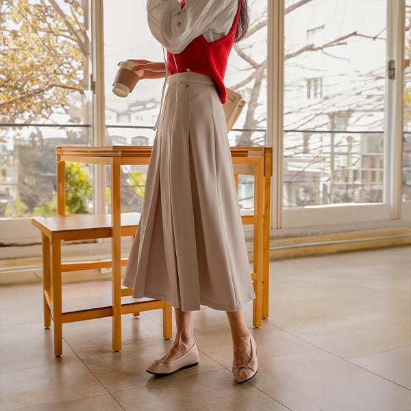 키작아도 Span Skirt (펜던트밴딩플리츠)