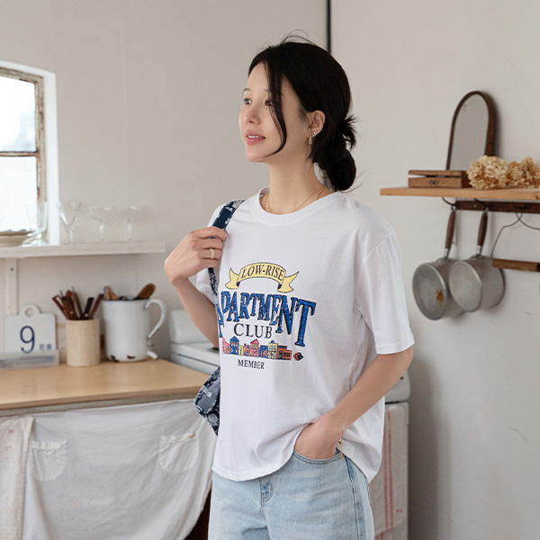 Apartment Printing Crack Short-sleeve T-shirt