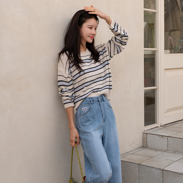 Boucle Color Matching Round Knitwear