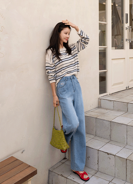 Boucle Color Matching Round Knitwear Korea