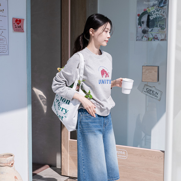 엘리펀트 나염 sweatshirt