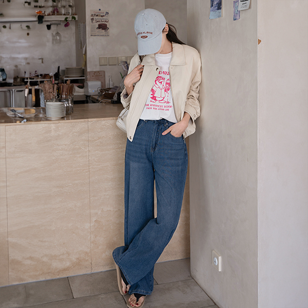 Soft 지퍼 레더 Jacket