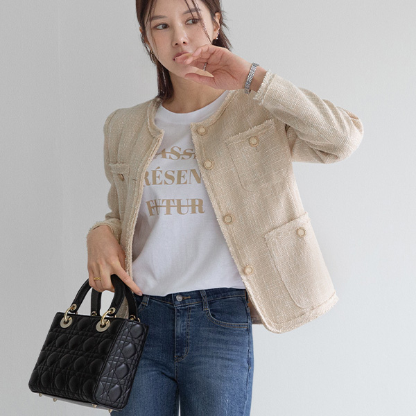 [valyou] Off Tweed Jacket