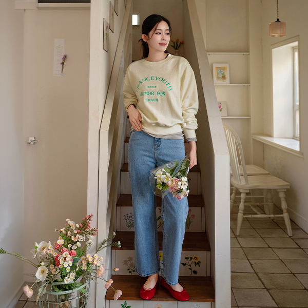 French pastel Embroidery sweatshirt