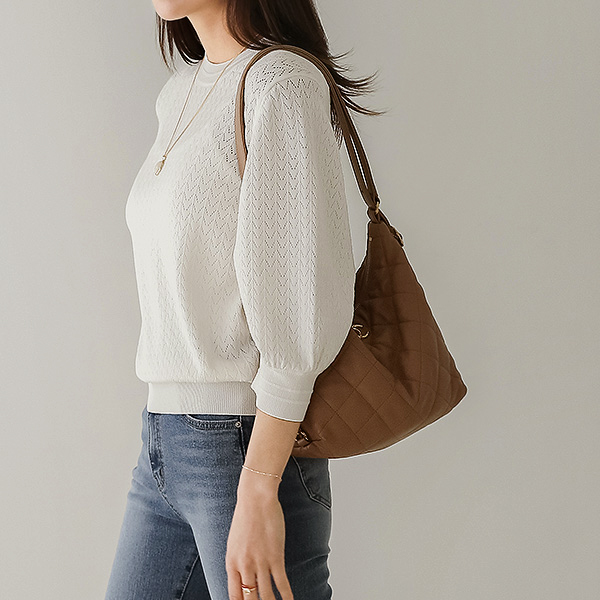 Caeli Punching Half Sleeve Knitwear