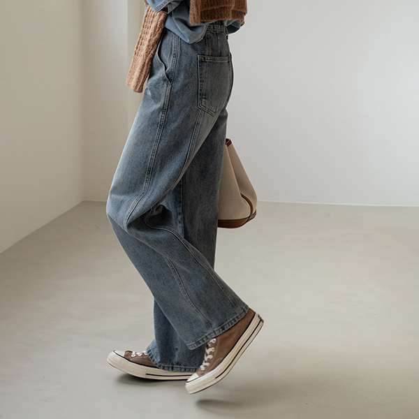 [Special Sale] Mona Wide Incision Denim Pants
