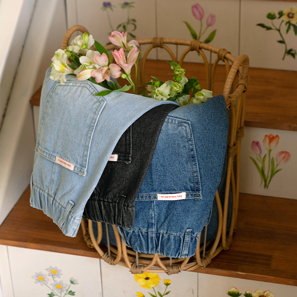 [USYOU] Labels Pocket Bermuda Denim Pants