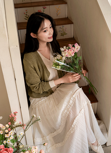 Cor Say Layered Knitwear Cardigan Korea