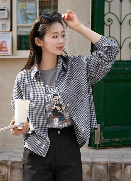 오브 코튼 pendant Check Shirt Korea
