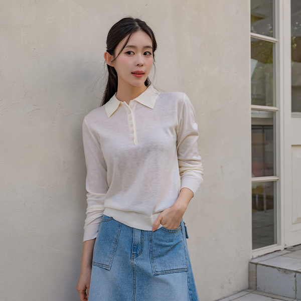 Soft Tencel Collar Knitwear