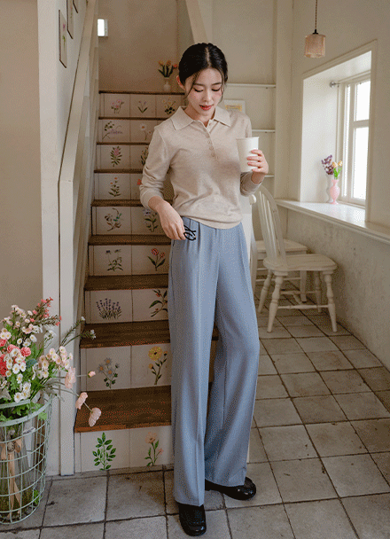 Soft 텐셀 Collar Knitwear Korea