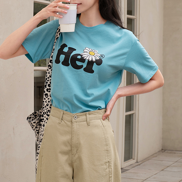 Vivid Lettering Printing Short-sleeve T-shirt