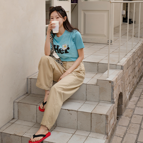 Vivid Lettering Printing Short-sleeve T-shirt