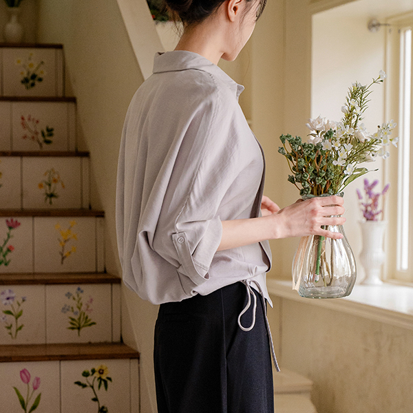 하이디 밑단 string 핀턱 Shirt