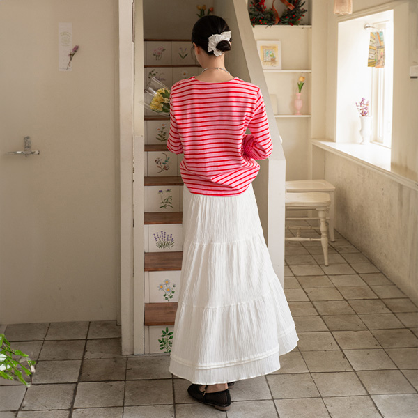 juicy 패치 horizontal striped 3/4 sleeve T-shirt