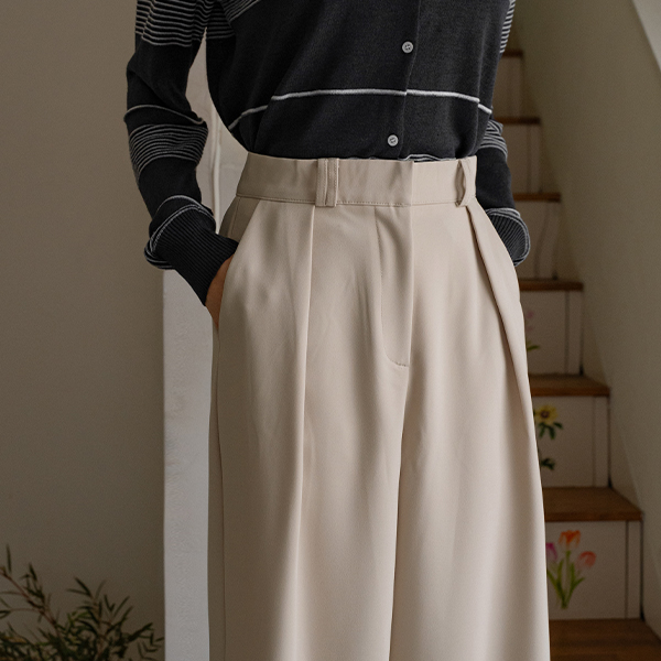 [Special Sale] 포워즈 찰랑 핀턱 Banding Slacks