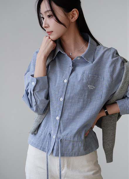 Renee String ST Embroidered Shirt Korea