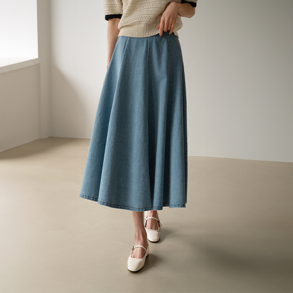 Eco Flare Denim Skirt
