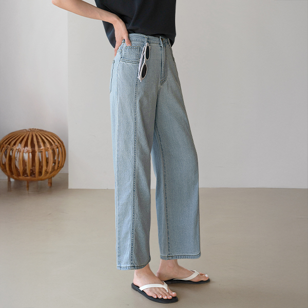 Summer Line Eight-quarter length Banding Pants
