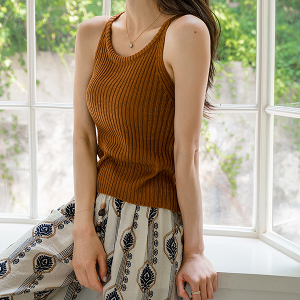 Toz Corrugated String Sleeveless shirts Knitwear