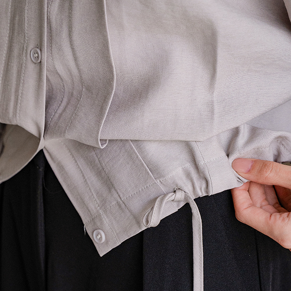 Heidi Hem String Pintuck Shirt