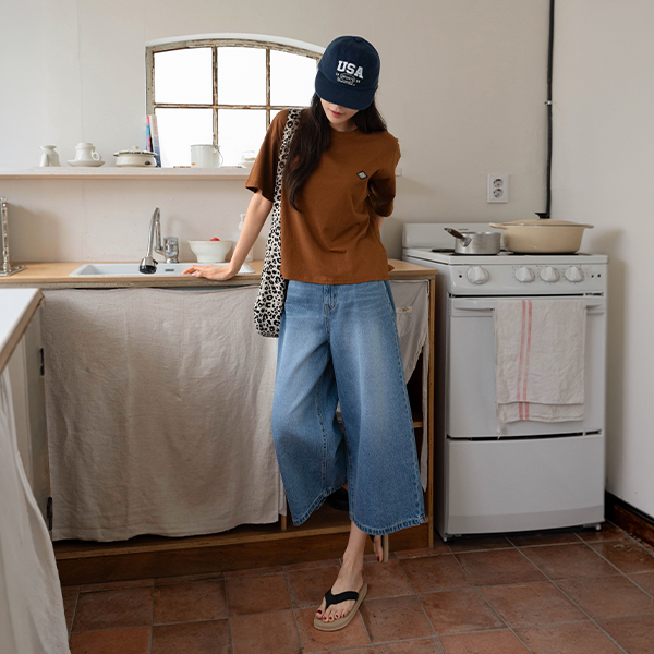 Diamond Patch Slits Short-sleeve T-shirt