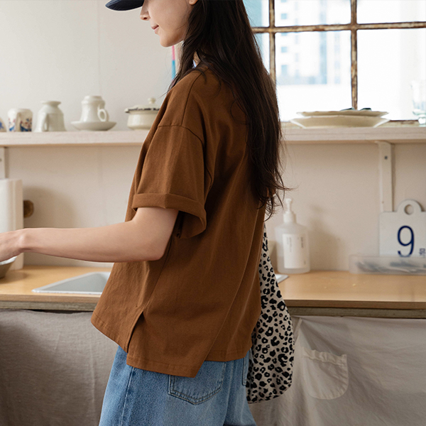 Diamond Patch Slits Short-sleeve T-shirt