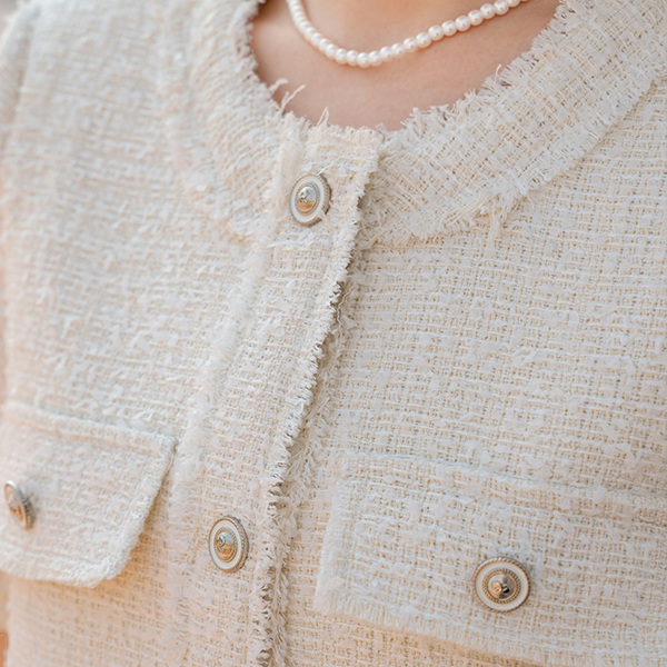 쟈스민 Short-sleeve Tweed Jacket