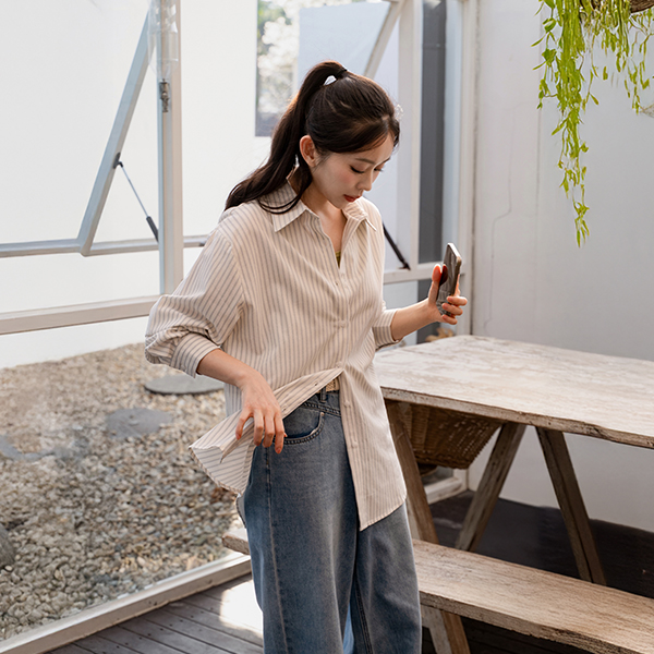 [Special Sale] 솔 Stripe 오버 Shirt