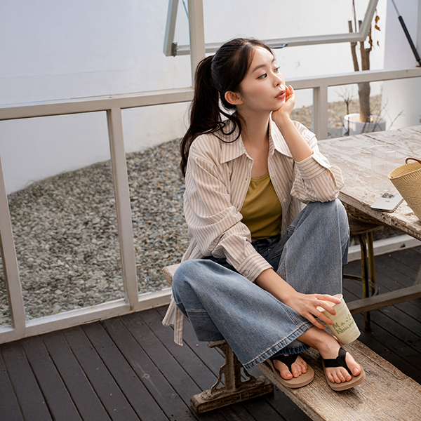 [Special Sale] 솔 Stripe 오버 Shirt