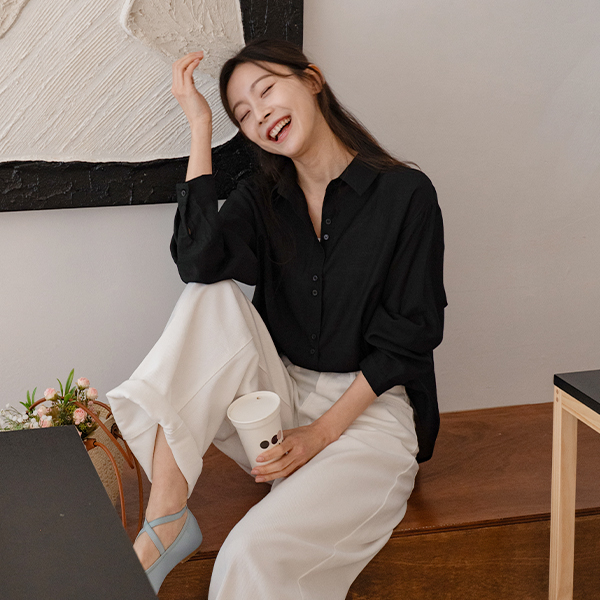 Twin Button Shirt Blouse