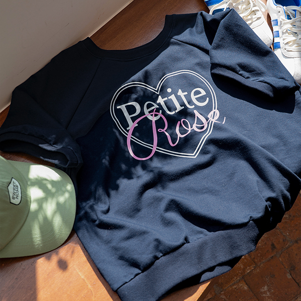 Rose Incision Short-sleeve Sweatshirt