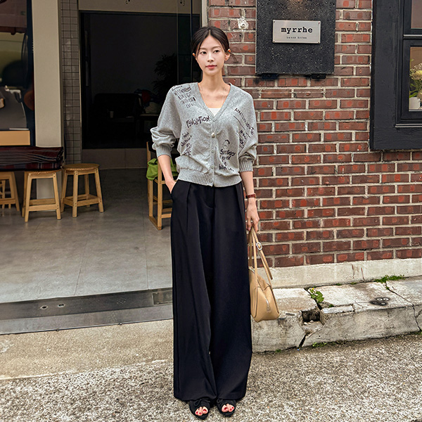 스케치 나염 가오리 Knitwear Cardigan