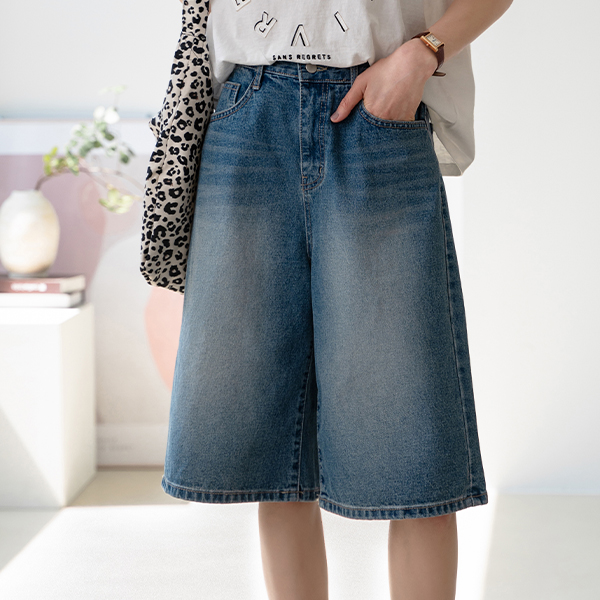 Bermuda Back Banding Denim Pants