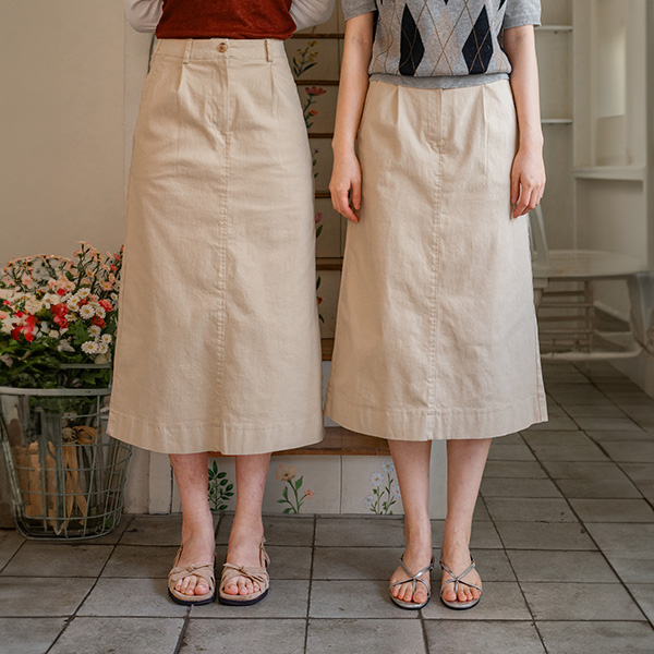 Perfect Cotton Skirt (pintuck banding A-line)
